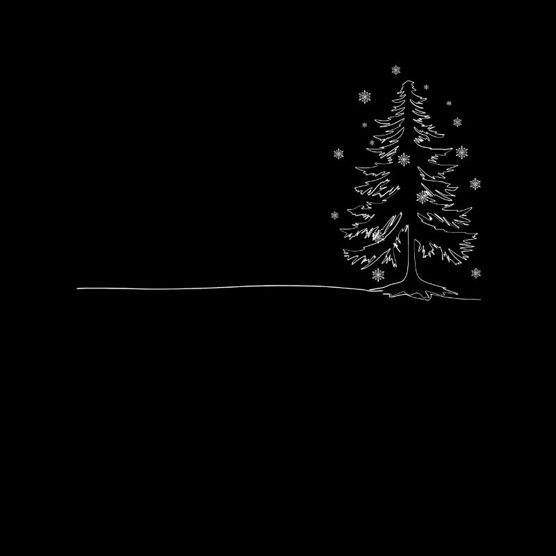 Winterwald Skizze Baum Silhouette