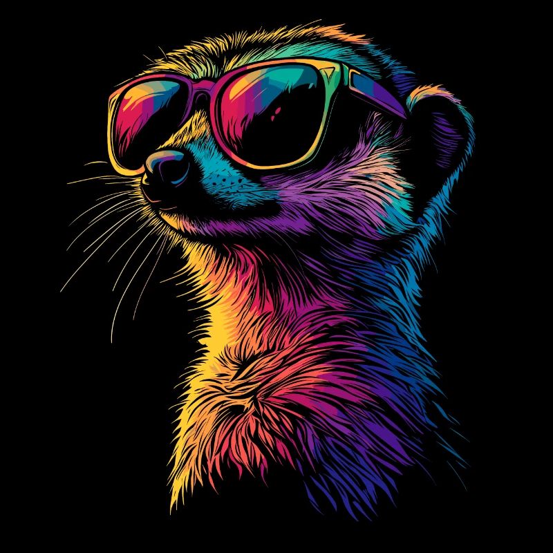 Erdmännchen Sonnenbrille Bunt Süßes Erdmännchen