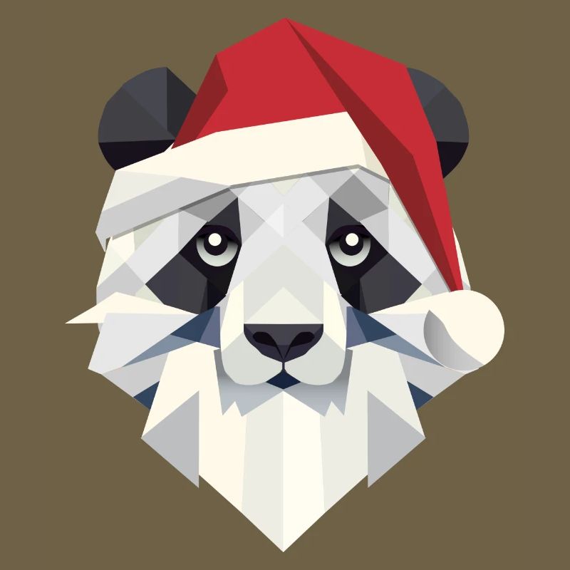 Joyeux Noël panda dans un style moderne