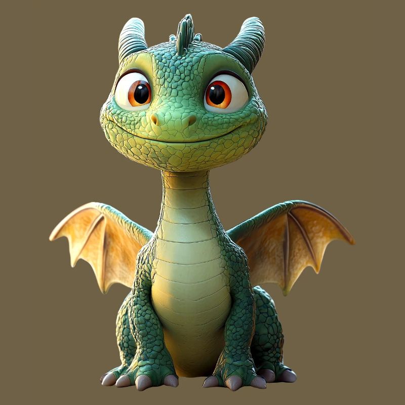 Dragon Petit Vert Bébé Dragon Mignon Dragon