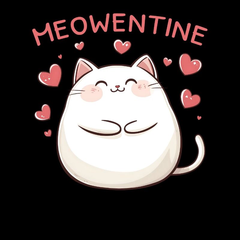 Katze Meowentine Herz Liebe Valentinstag Geschenk