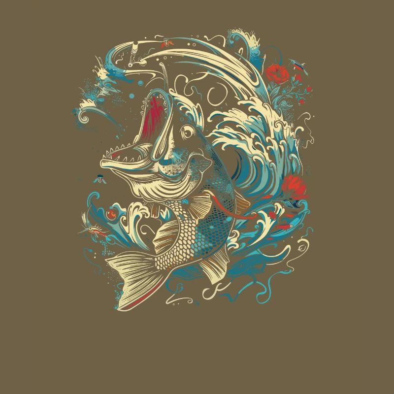 Fischen Cartoon Stil