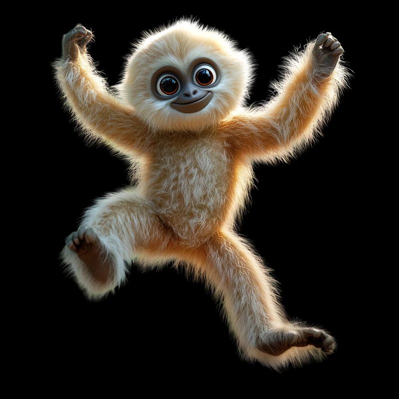 Singe Gibbon Main Blanche Gibbon Singe Mignon Lar Gibbons
