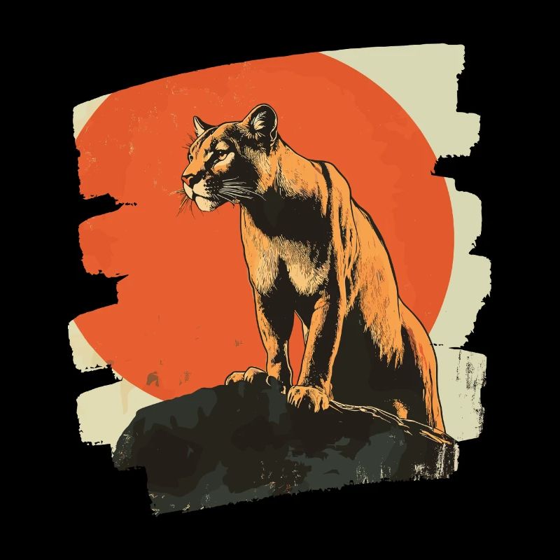 Lion from mountain Retro