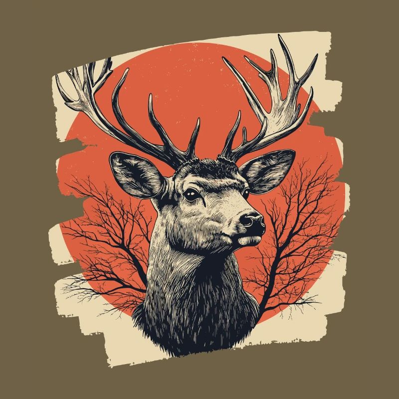 Cerf avec bois