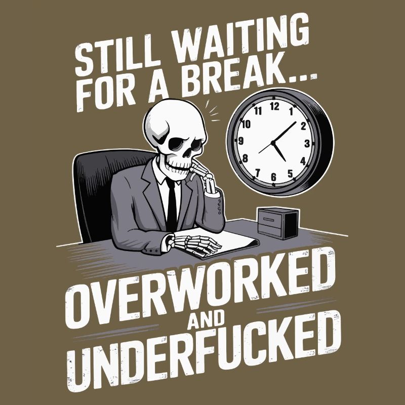 Overworked Skeleton – Tired Office Worker Humor