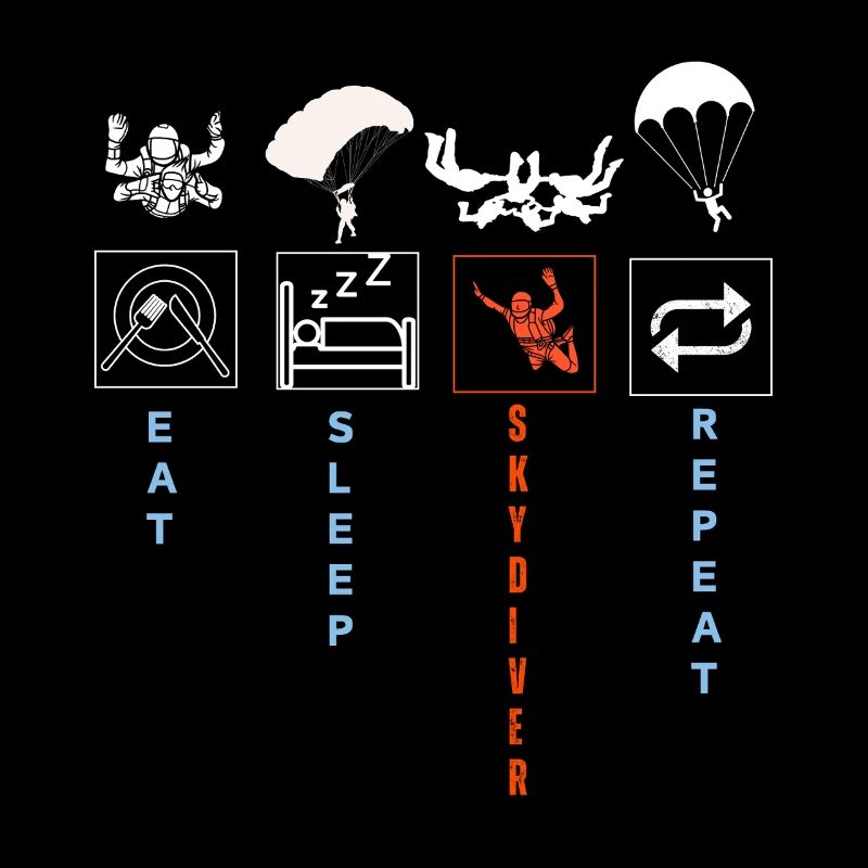 Dynamische Fallschirmspringer-Silhouette Illustration