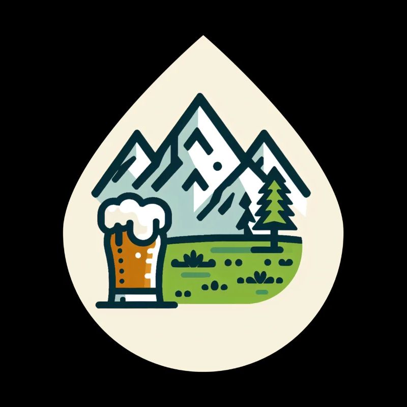 Bergkulisse mit Bierglas