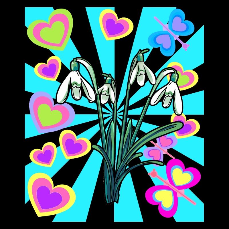 Retro Vintage Snowdrop Flowers Spring