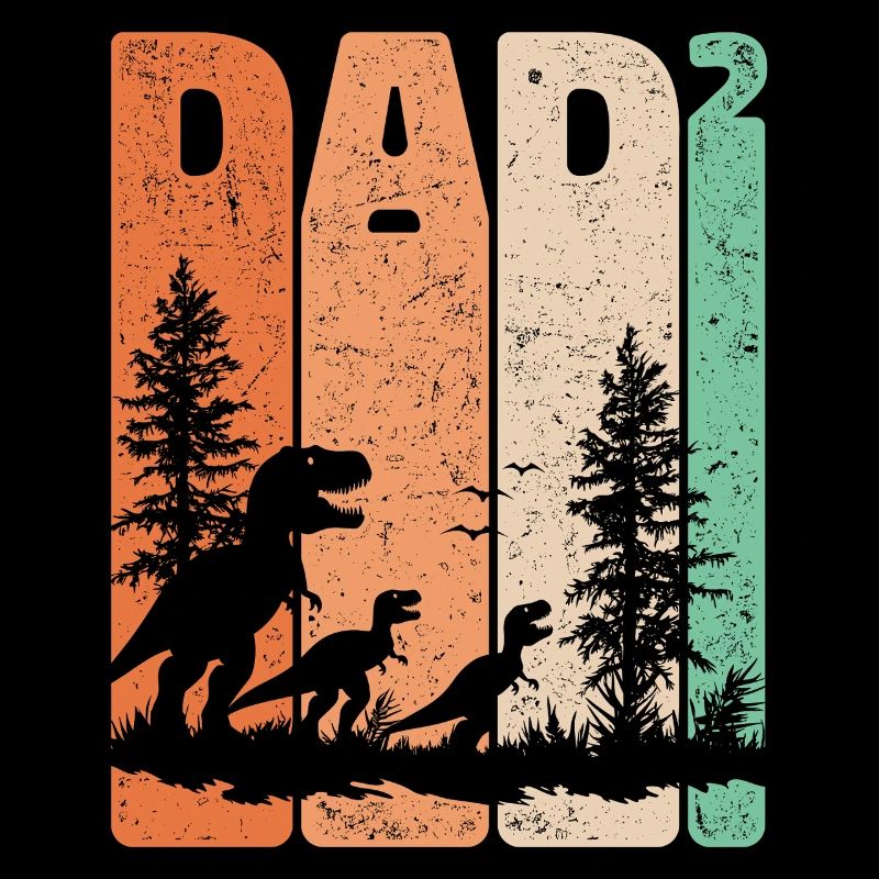 Tyrannosaurus Rex Design Dad Hoch 2 Väter Geschenk
