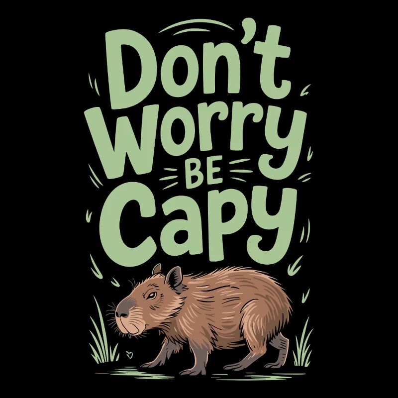 Capybara Dont Worry Be Capy Wasserschwein Nagetier