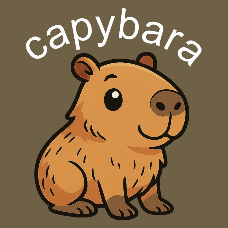 Mignon Dessin Animé Capybara, mignon et cool