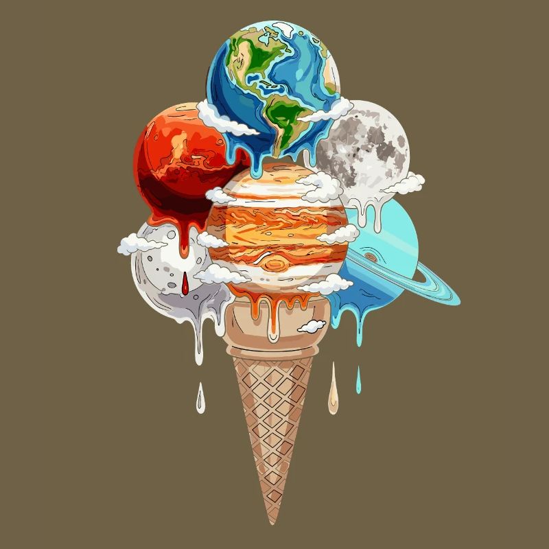 Planeten Eiscreme Kosmische Einskugel
