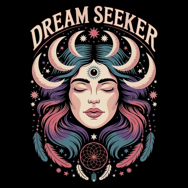 Triple Moon Dream Seeker Visionary Art