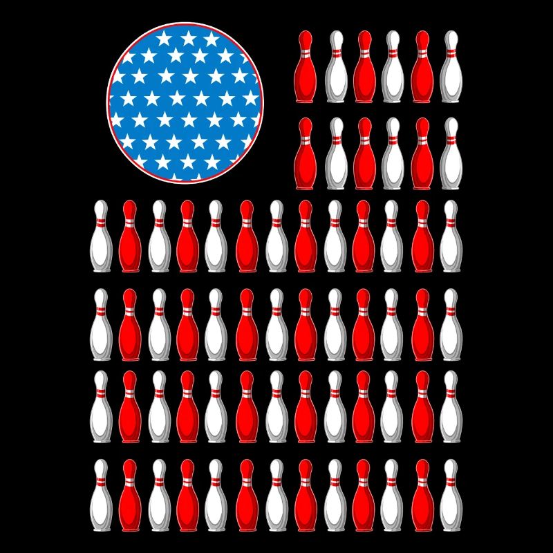 USA flag Patriotic Bowling Pins Pattern 