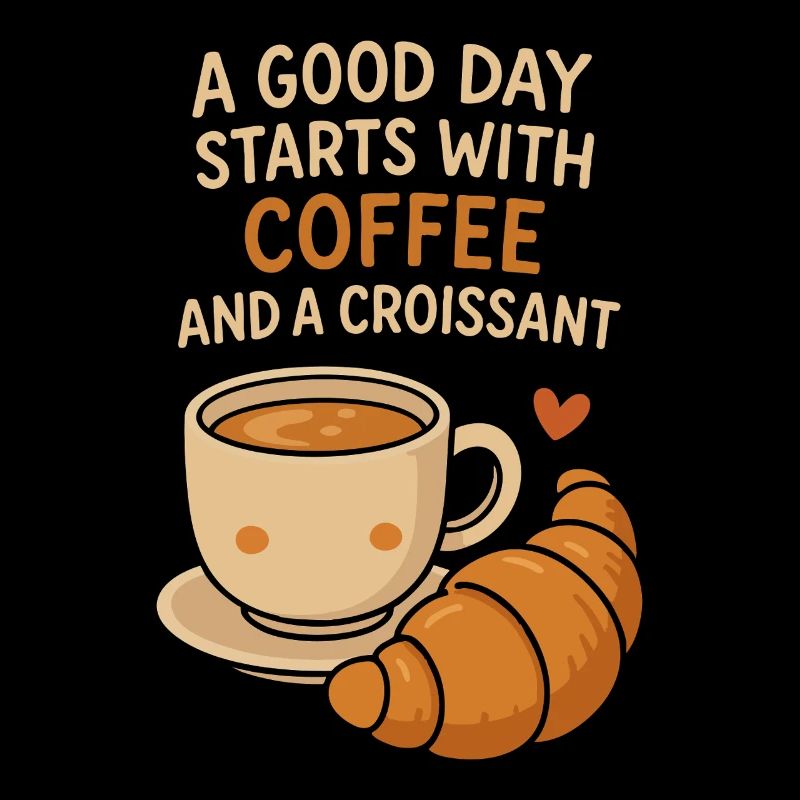 Ein guter Tag beginnt mit Kaffee und einem Croissant
