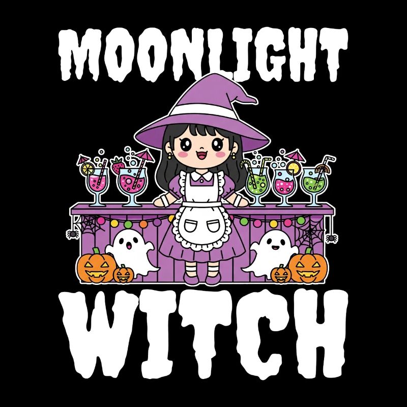 SORCIÈRE AU CLAIR DE LUNE - SORCIÈRE HALLOWEEN