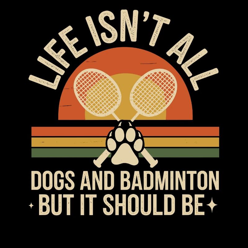 Hund und Badminton Retro Design