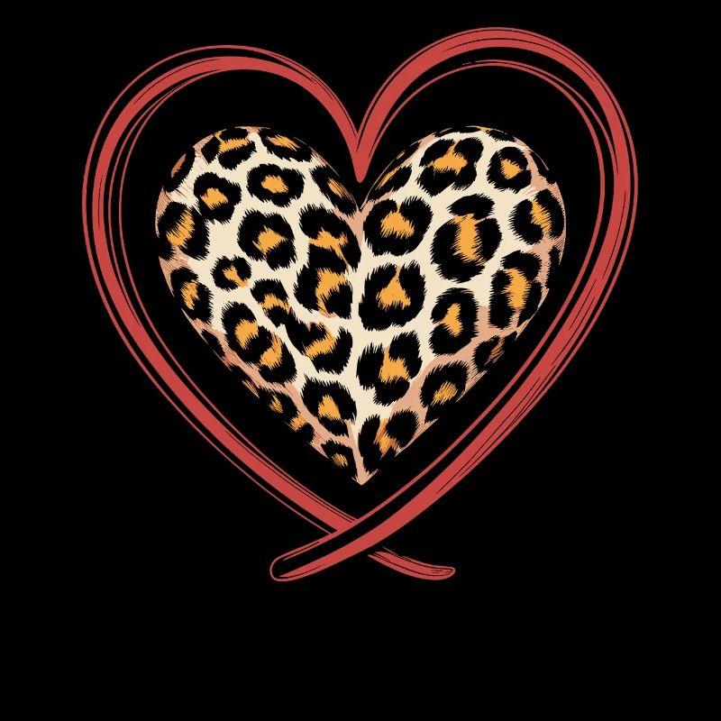 Leopard print heart leopard