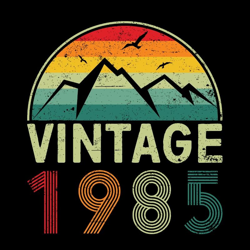 Vintage Mountain Sunset Design