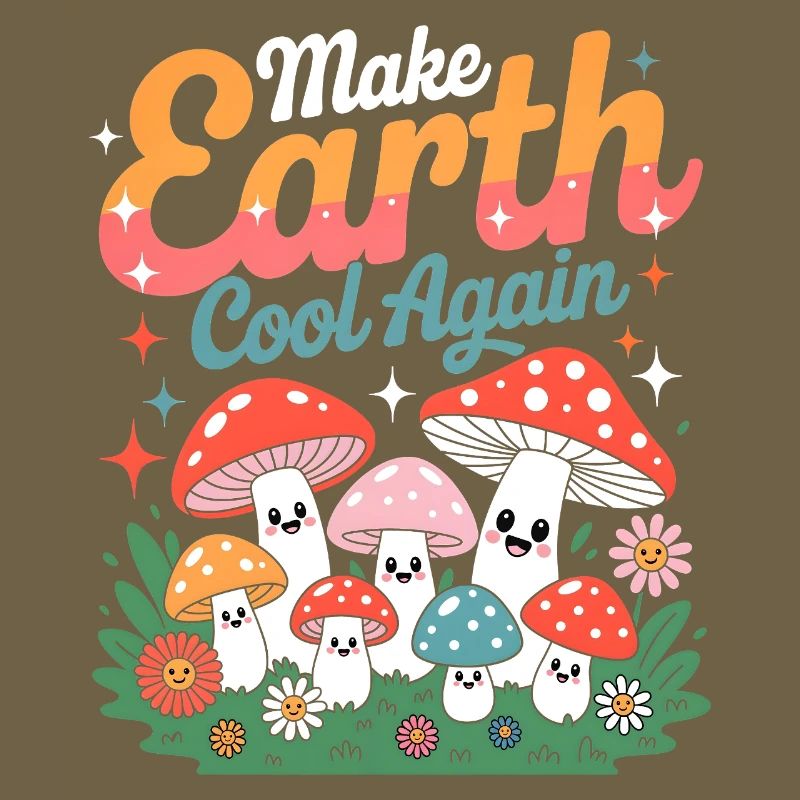 Make Earth Cool Again Champignon Kawaii Nature