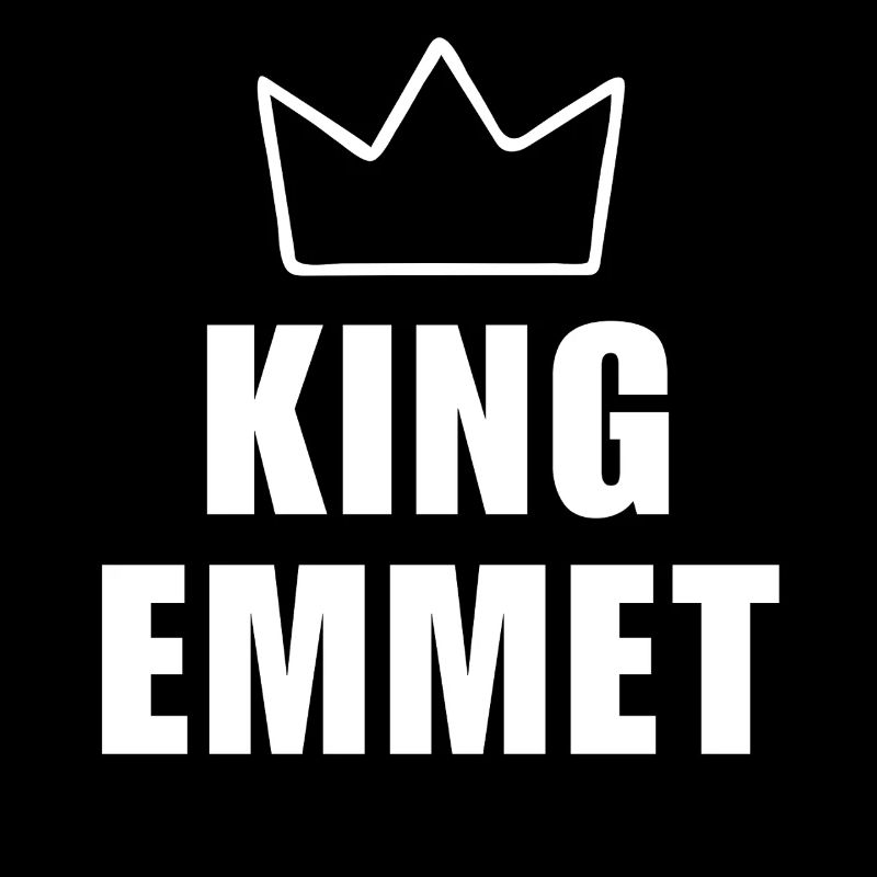 Nom d'Emmet avec la lettre E - T-shirt King Crown
