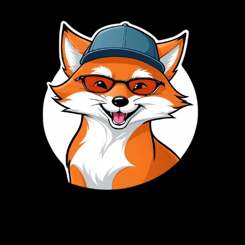 witziger Fuchs mit Brille und Cap