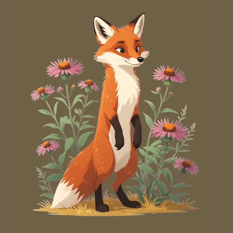 Fuchs mit Blumenmuster Illustration
