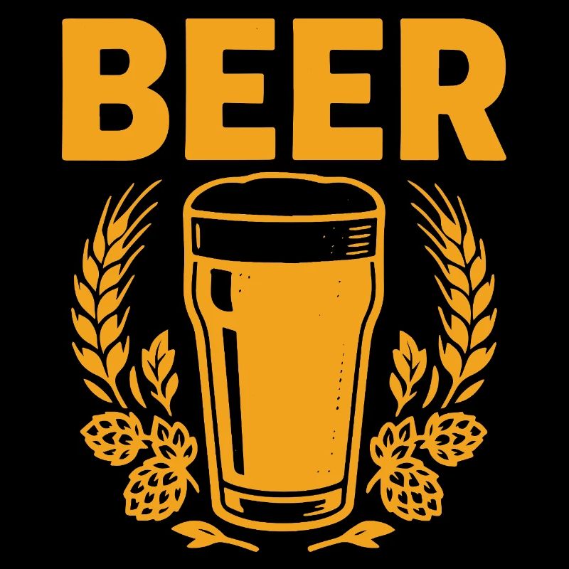 Verre de Bière Vintage avec Houblon