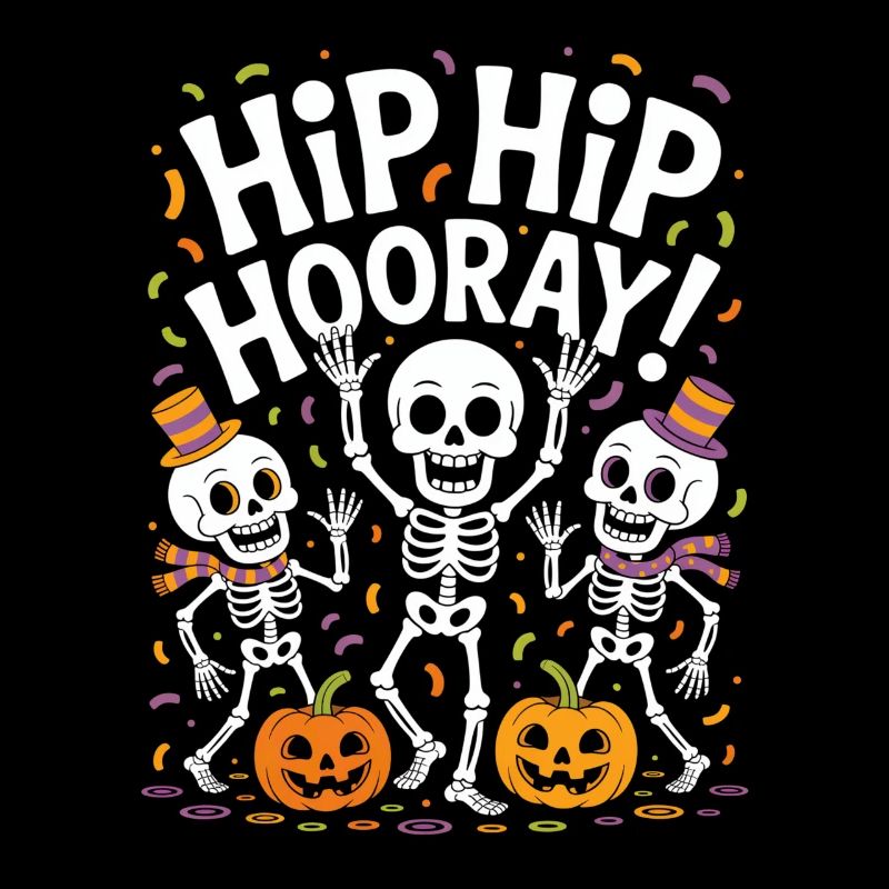 Halloween hanche hanche hourra danse squelettes