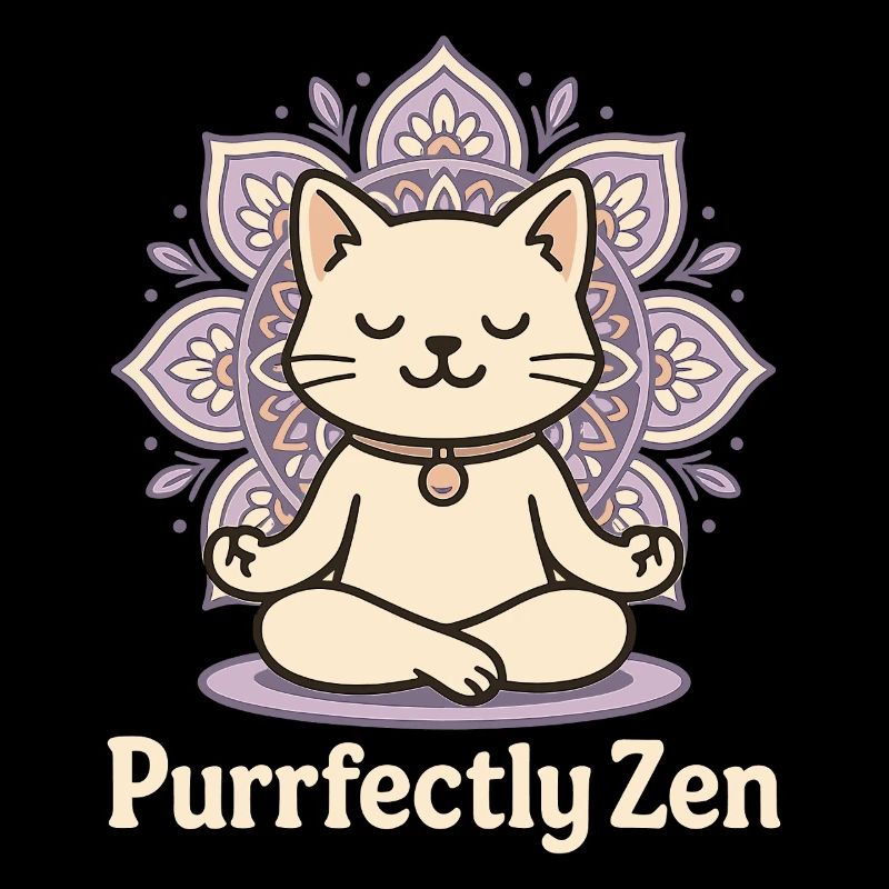 Mandala de chat méditant parfaitement zen