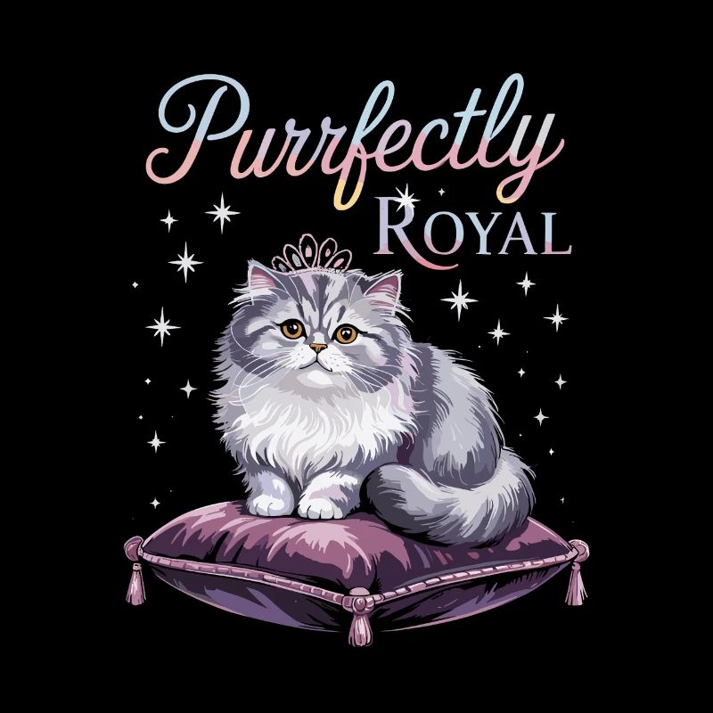 Chat royal parfait sur oreiller avec couronne