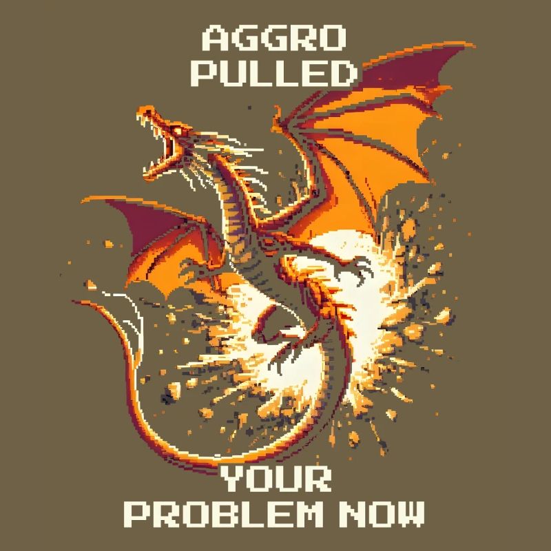 Aggro gezogen – dein Problem | Drache Pixel Art
