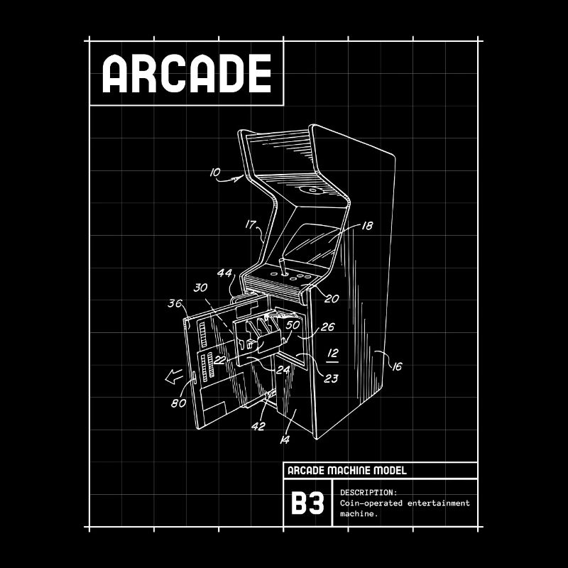 Retro Arcade Skizze auf Raster