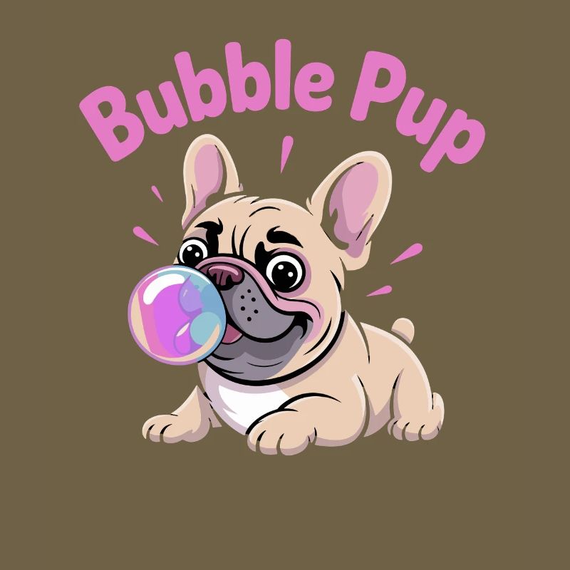 Bubble Pup Bouledogue Français avec bulle de savon