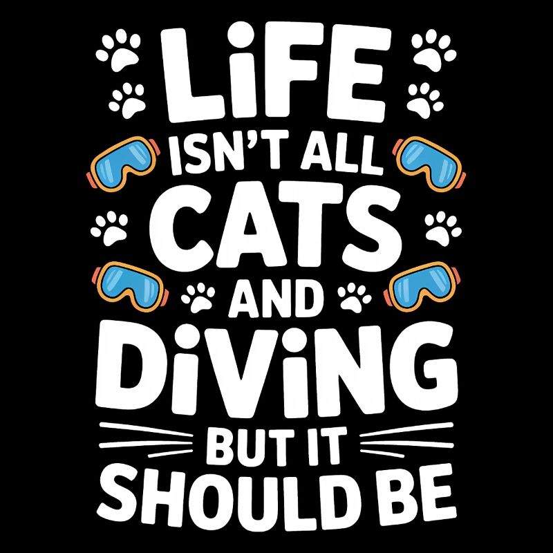 Tauchen Spruch Katzen Lustiges Tauchen Geschenk
