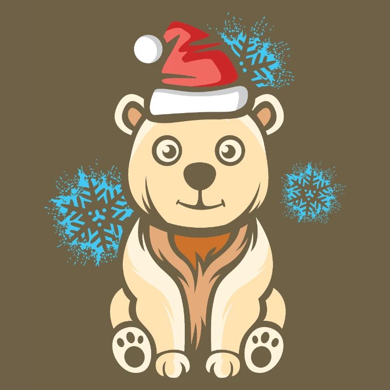 Weihnachts Eisbär mit Schneeflocken