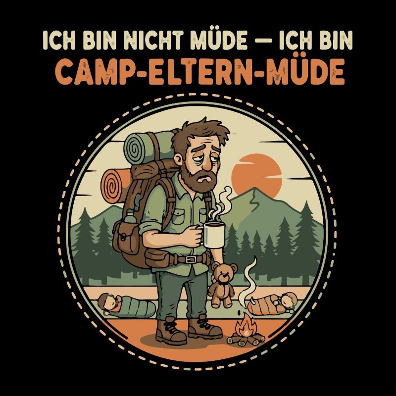 Camp Parents Tired Illustration