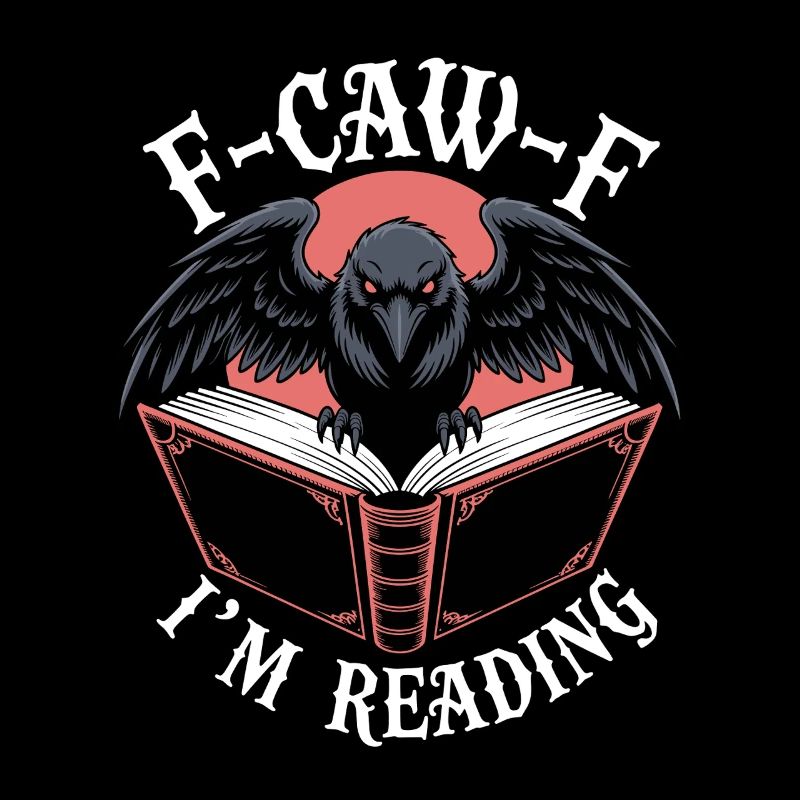 Rabe über Buch Lesen Motiv