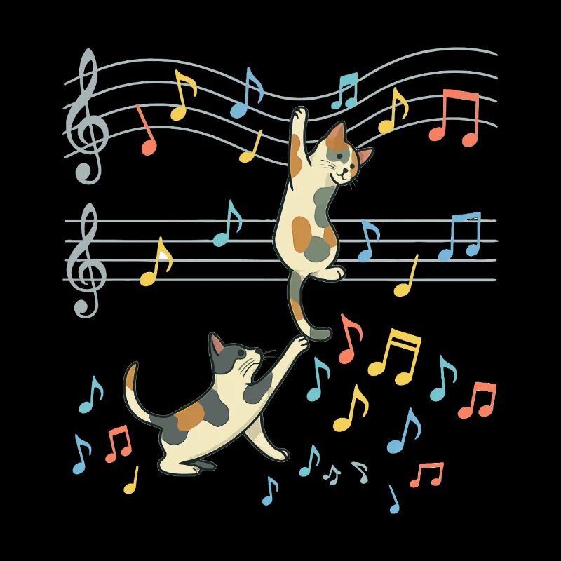 Chat Musique Danse des Notes