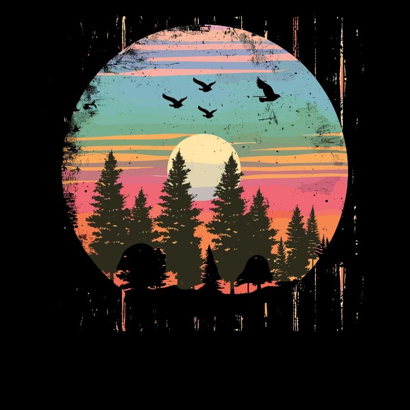 Retro Outdoor Wilderness Bärenbäume