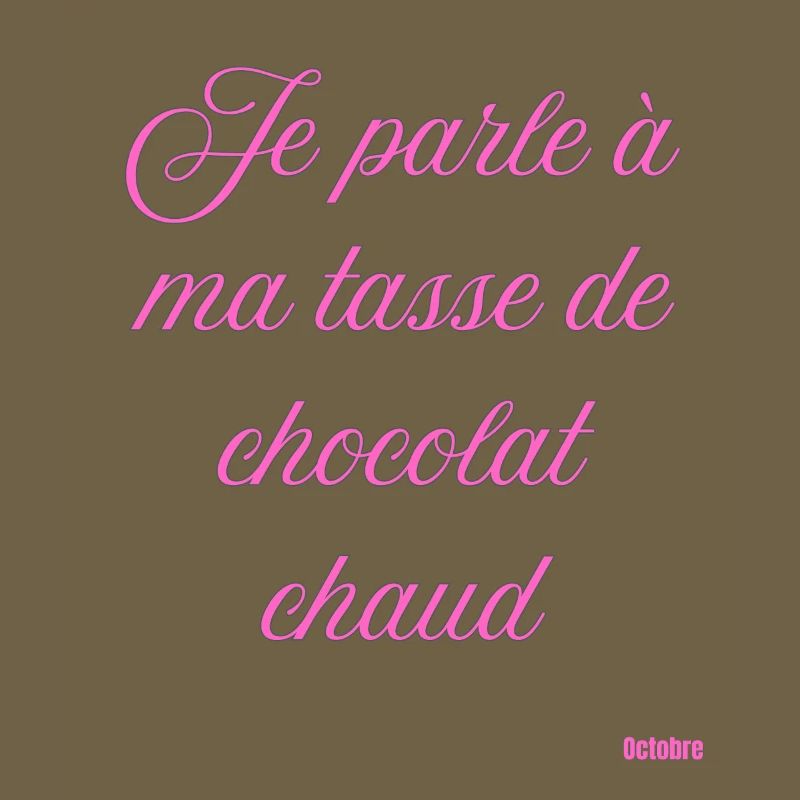 Tasse Chocolat Chaud Script Rose