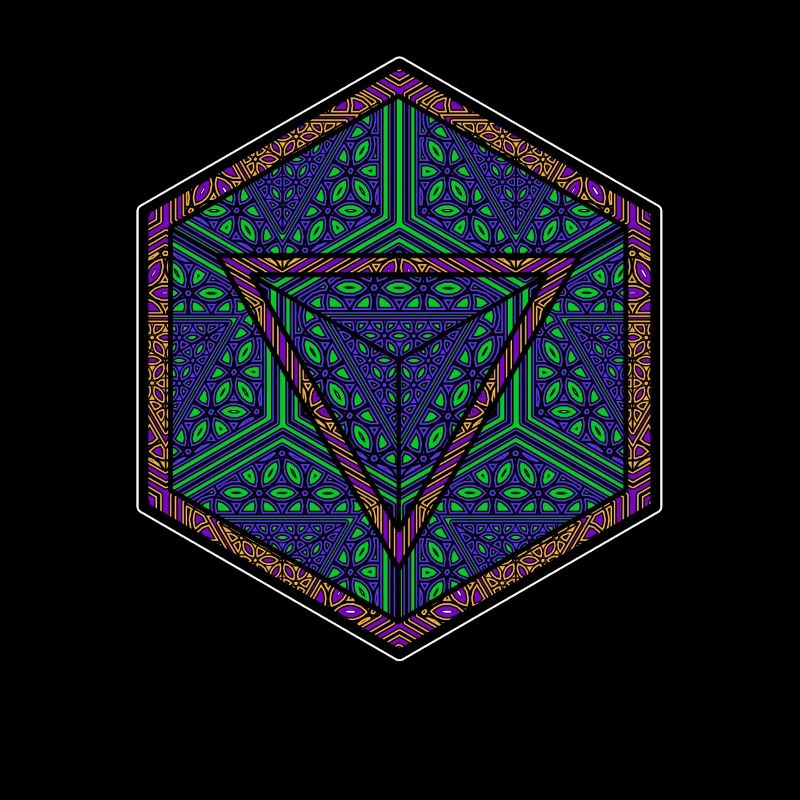 Mandala Kaleidoskop Dreieck Muster Psychedelisch