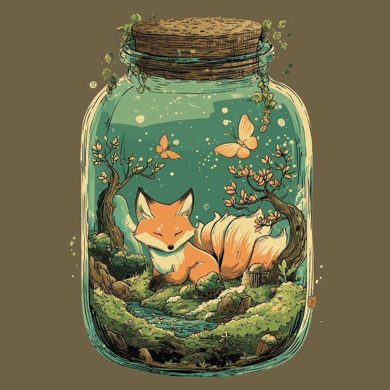 Magic Kitsune Fox Kawaii Terrarium
