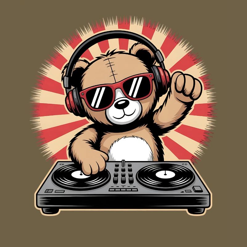 DJ Bär mit Kopfhörern