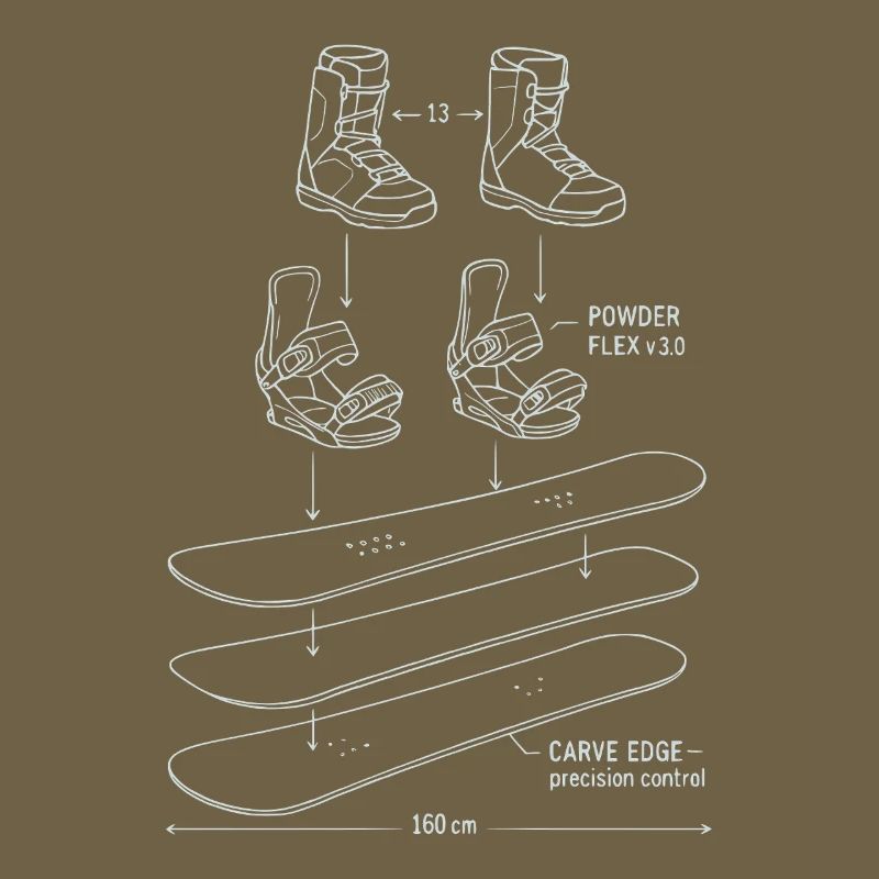 Snowboard Blueprint Technik Design