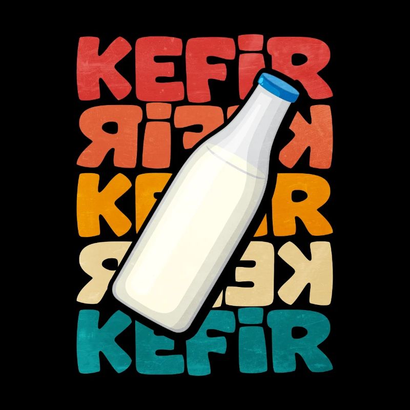 Kefir Bottle Motif Retro