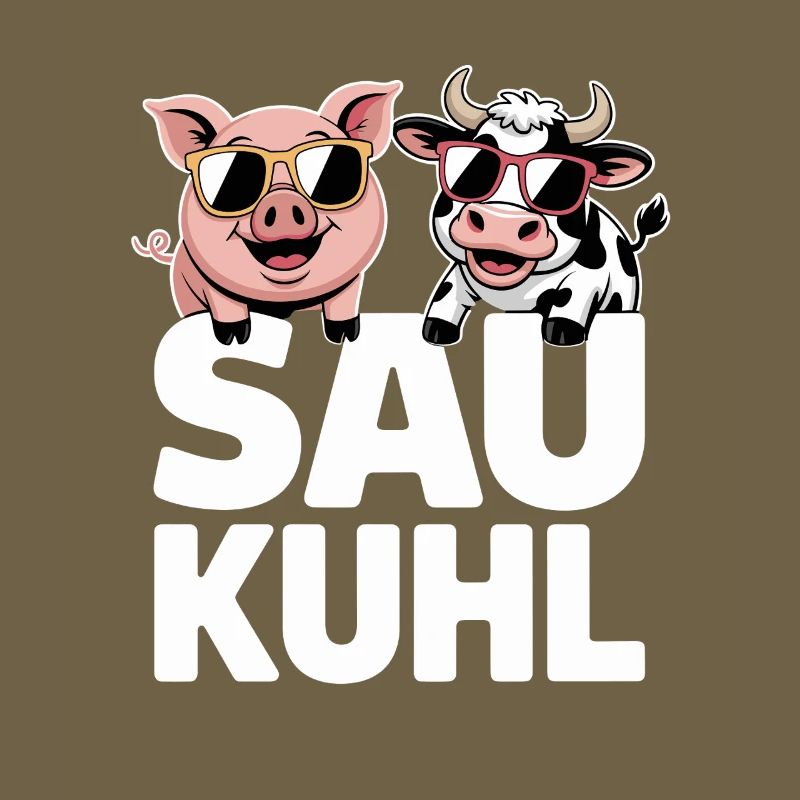 Cochon Cool Cool Cochon Et Vache Avec Lunettes De Soleil