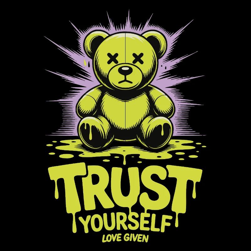 Trust Yourself - Neon Teddy Bär Bear