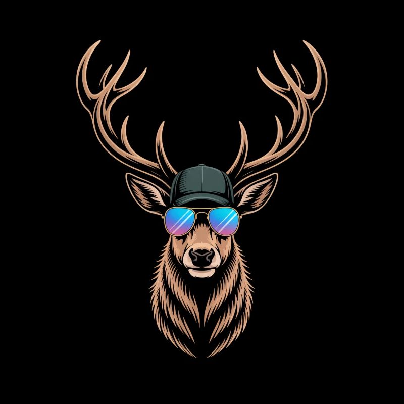 Cooler Hirsch mit Geweih 